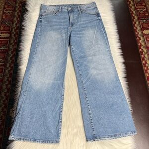 H&M Light Wash Wide Leg High Waist Jeans